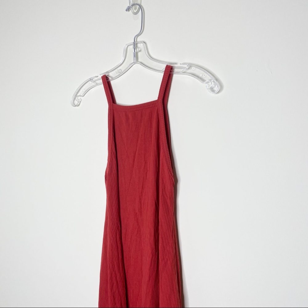 Reformation Rhodes Red Ribbed Mini Dress - Picture 3 of 6